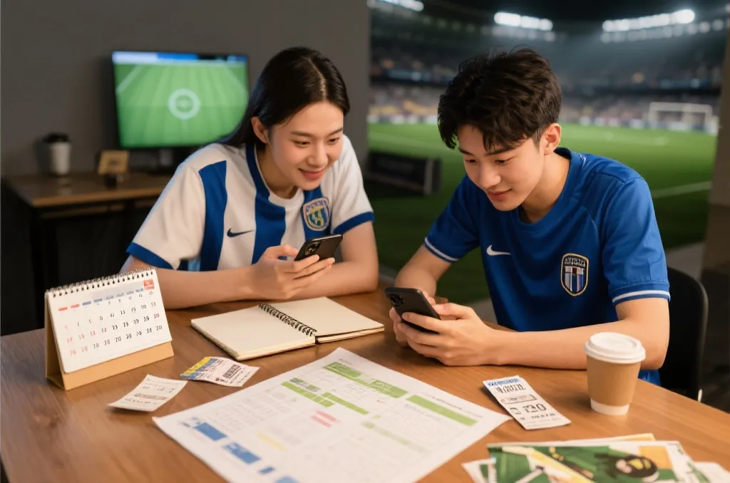 球迷在手机与电视之间切换观看世界杯比赛的示意图